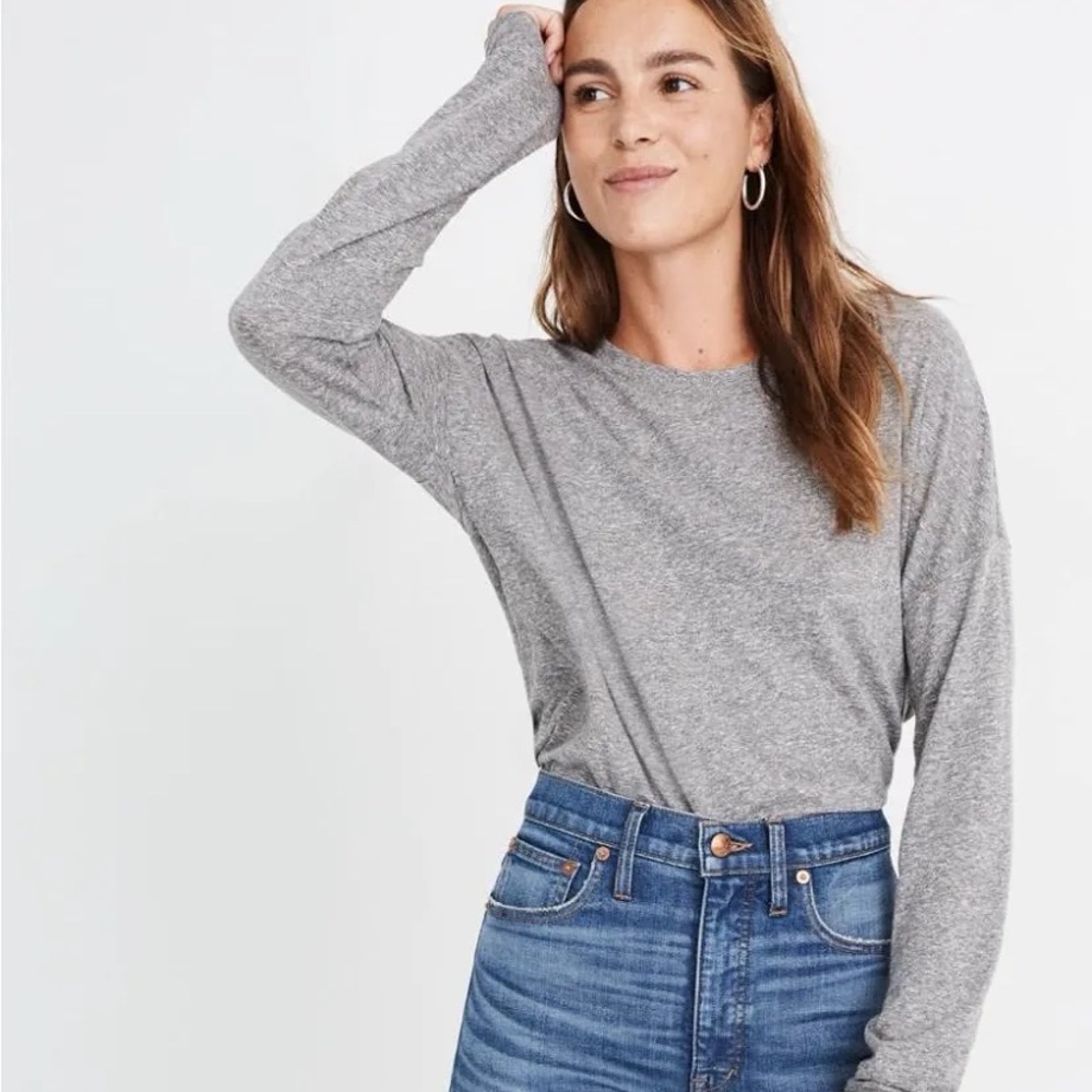 Rivet & Thread Ex-boyfriend Long Sleeve T-shirt Gray Heather Xs Made In Usa